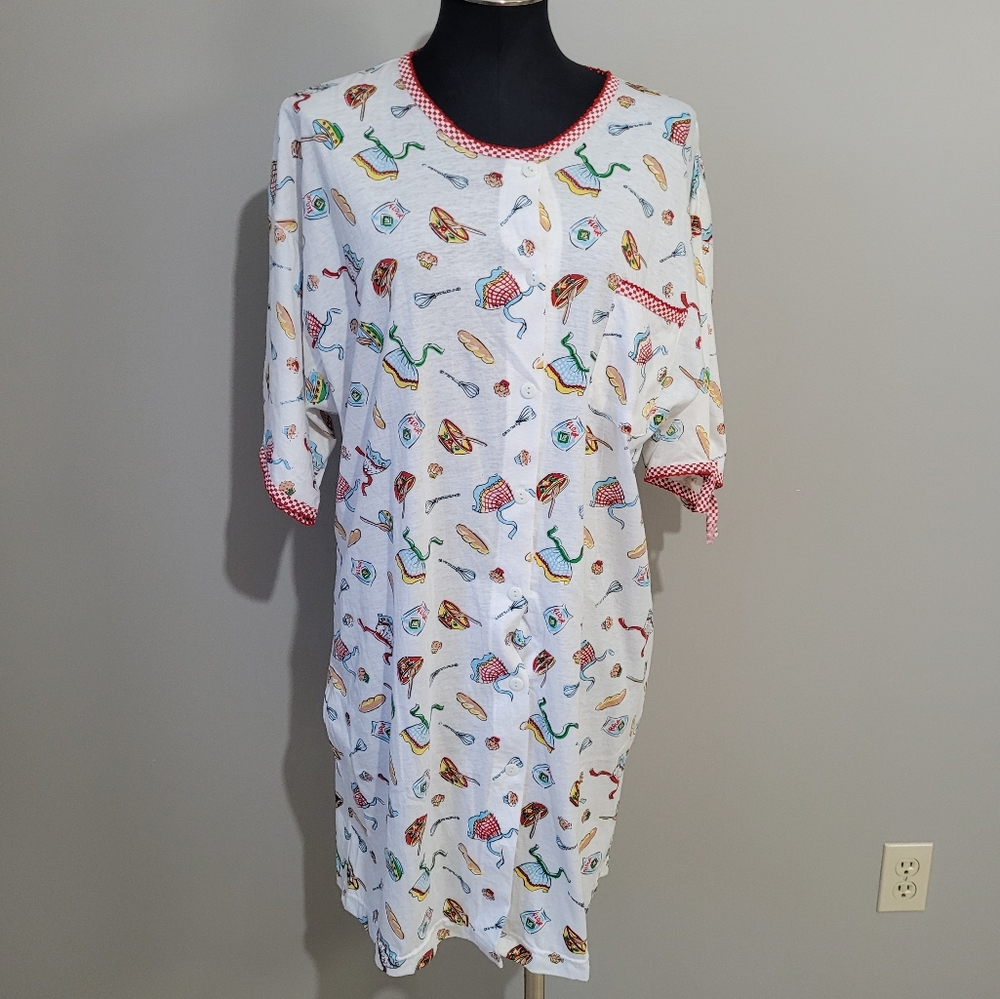 90s vintage sleep tee deadstock NWT Cooking print novelty oversize tee
